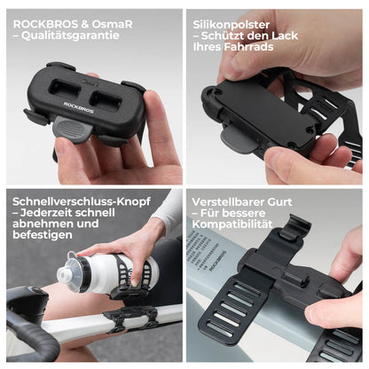 Magnetischer Flaschenhalter für Fahrrad – mit Riemenbefestigung - Fahrrad Flaschenhalter ROCKBROS - EU - NooMii