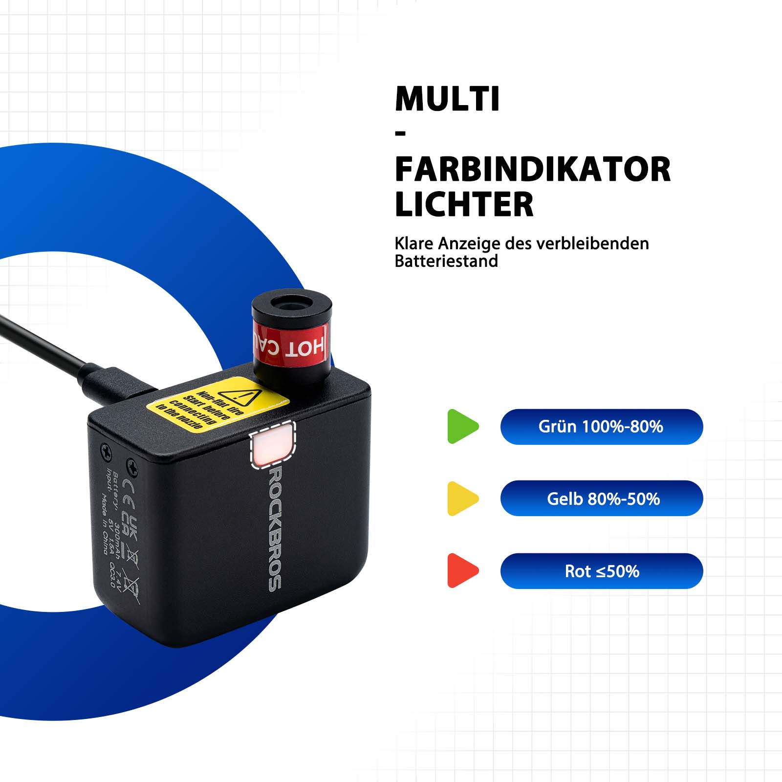 MINI Elektrische Fahrradpumpe AS1 - Fahrrad Luftpumpen ROCKBROS - EU - NooMii