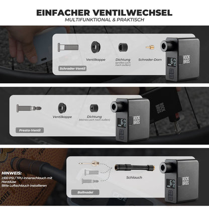 MINI Elektrische Fahrradpumpe AS1 Pro - Fahrrad Luftpumpen ROCKBROS - EU - NooMii