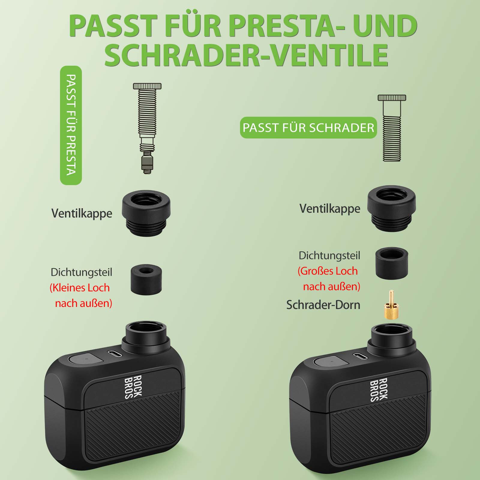 MINI - Elektrische Fahrradpumpe AS110 - Fahrrad Luftpumpen ROCKBROS - EU - NooMii