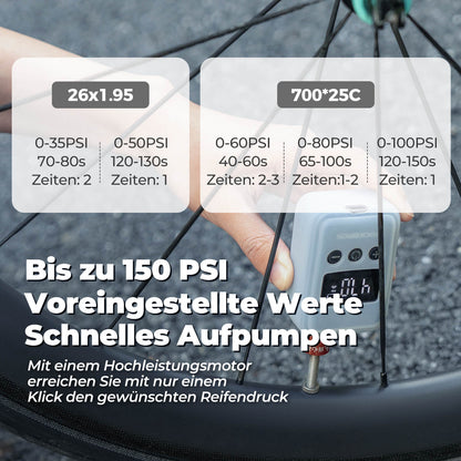 Mini Elektrische Fahrradpumpe LED - Anzeige - Fahrrad Luftpumpen ROCKBROS - EU - NooMii