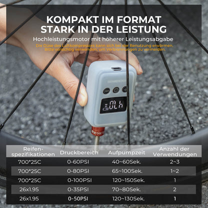 Mini Elektrische Fahrradpumpe LED - Anzeige - Fahrrad Luftpumpen ROCKBROS - EU - NooMii