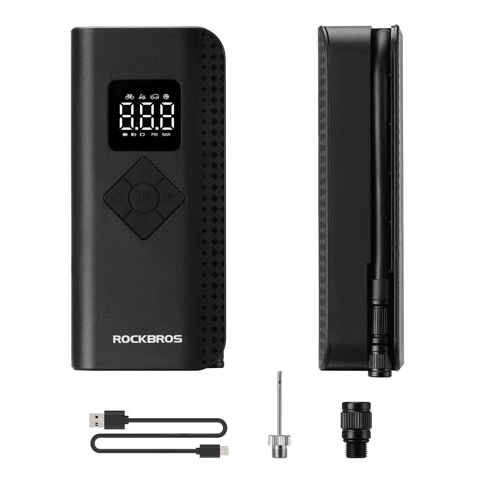 Mini Elektrische Luftpumpe 7 - 150PSI 5 Modi - Fahrrad Luftpumpen ROCKBROS - EU - NooMii