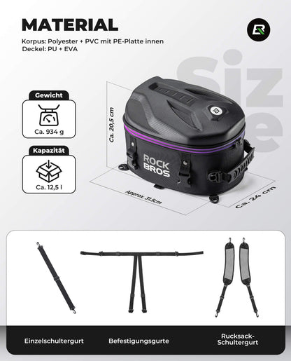 Motorrad Hecktasche Gepäcktasche 12,5L für Rücksitz - Fahrradtaschen ROCKBROS - EU - NooMii