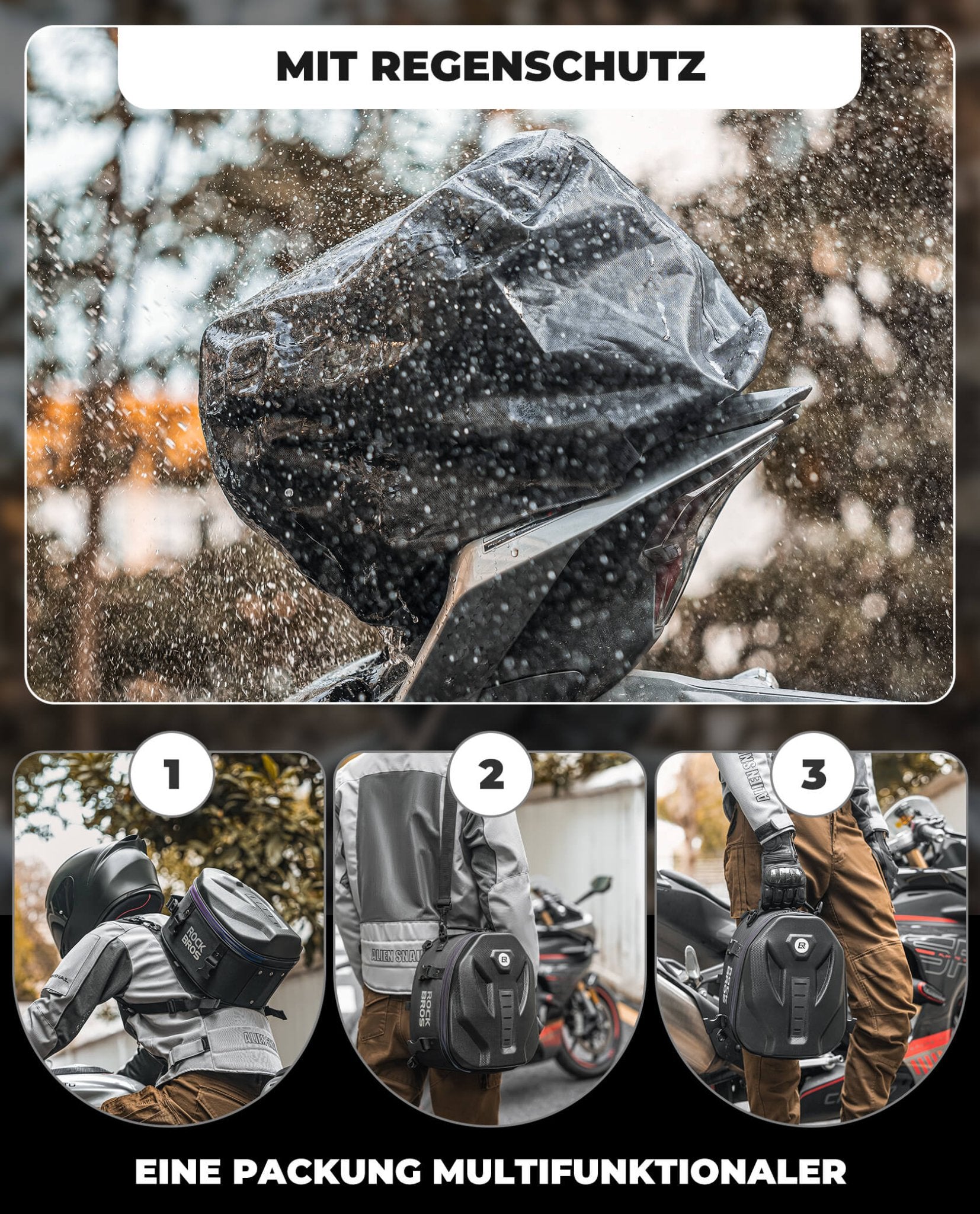 Motorrad Hecktasche Gepäcktasche 12,5L für Rücksitz - Fahrradtaschen ROCKBROS - EU - NooMii