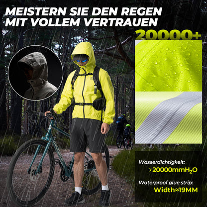 Neon Gelb Jacke Regenjacke Leicht Wasserdicht 0 - 15° Herren/Damen - Fahrradjacke ROCKBROS - EU - NooMii