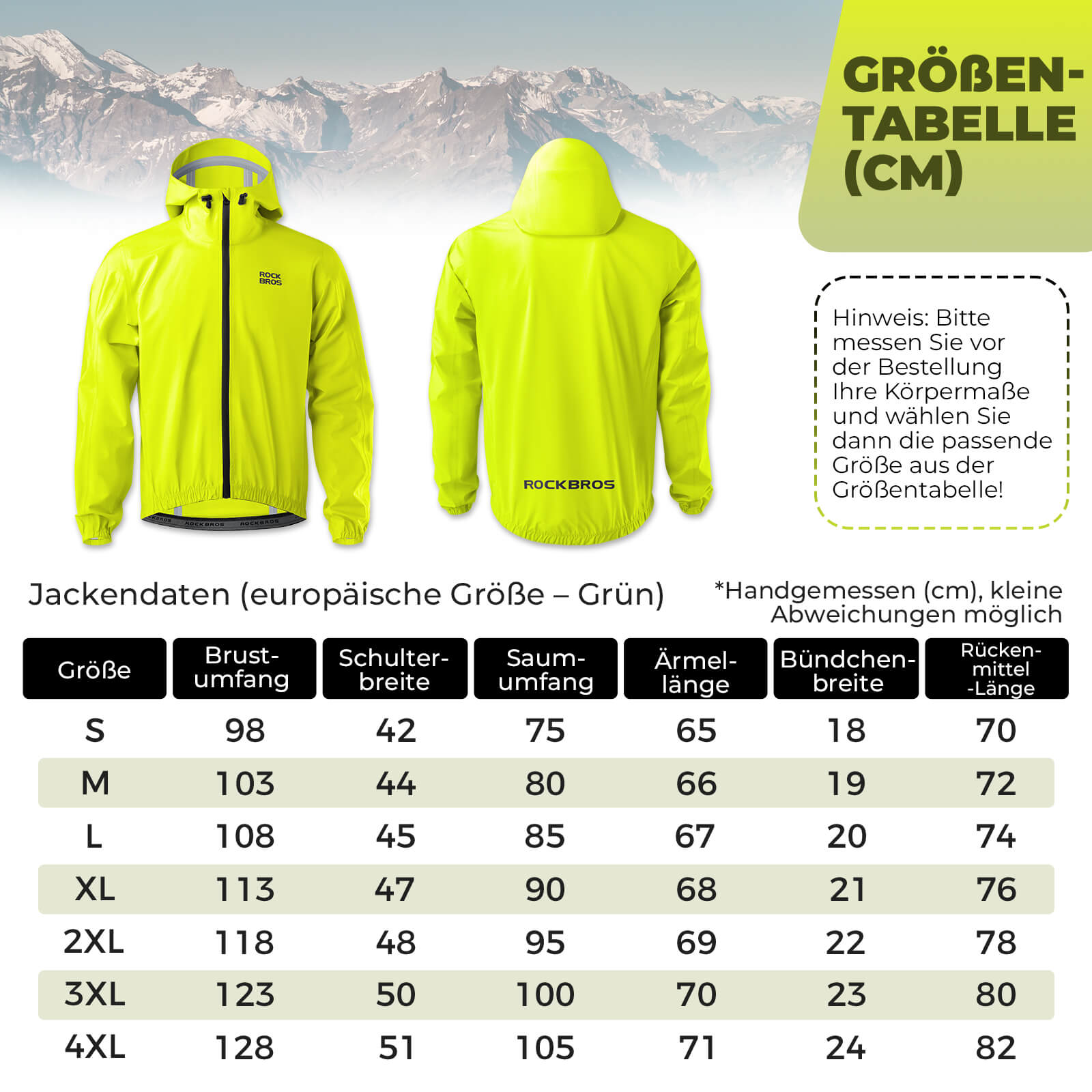 Neon Gelb Jacke Regenjacke Leicht Wasserdicht 0 - 15° Herren/Damen - Fahrradjacke ROCKBROS - EU - NooMii