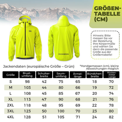 Neon Gelb Jacke Regenjacke Leicht Wasserdicht 0 - 15° Herren/Damen - Fahrradjacke ROCKBROS - EU - NooMii