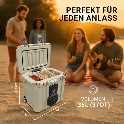 NooMii BeatRoller 35 – Kühlbox mit integriertem Bluetooth - Lautsprecher | 35L Volumen - Kühlbox NooMii - NooMii