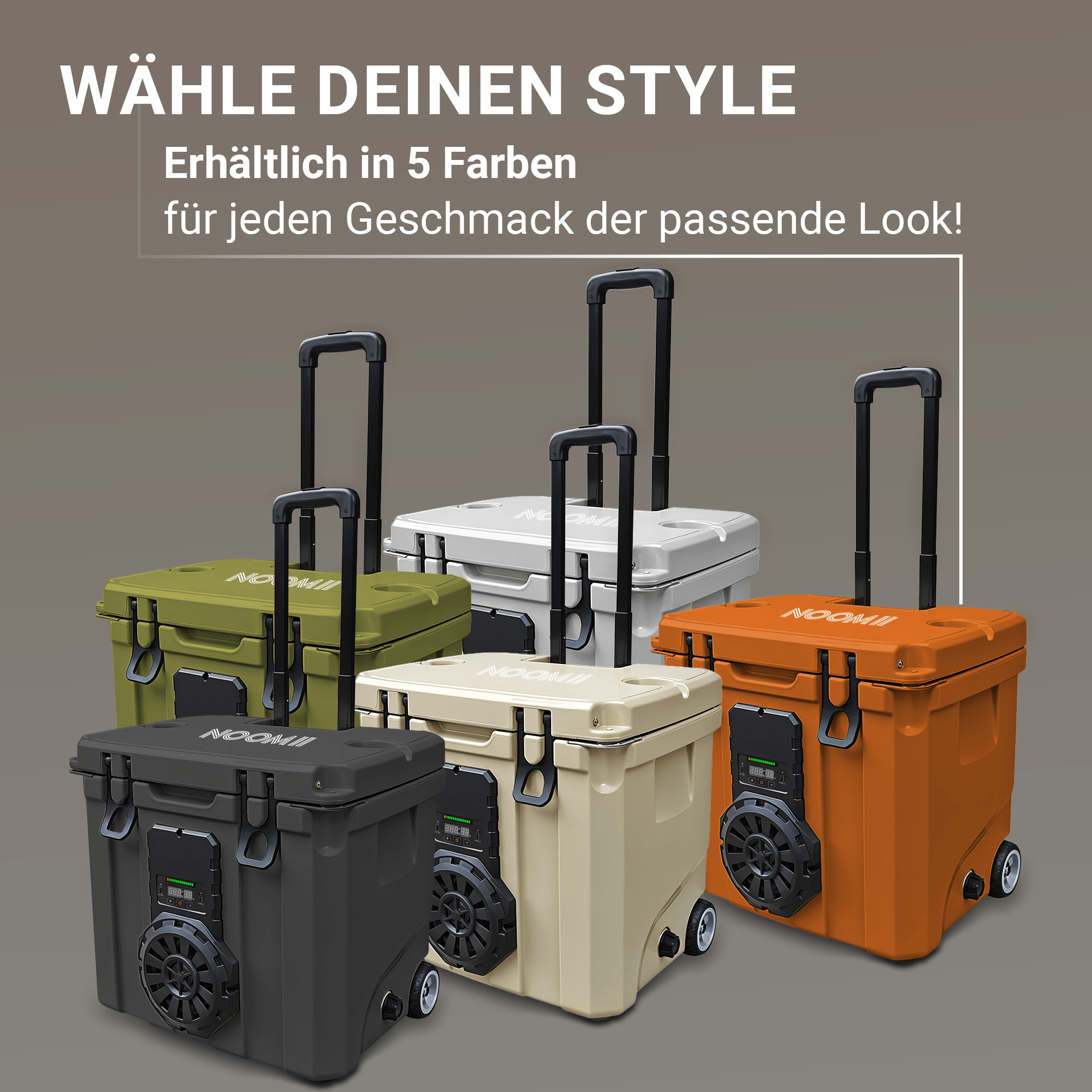 NooMii BeatRoller 35 – Kühlbox mit integriertem Bluetooth - Lautsprecher | 35L Volumen - Kühlbox NooMii - NooMii