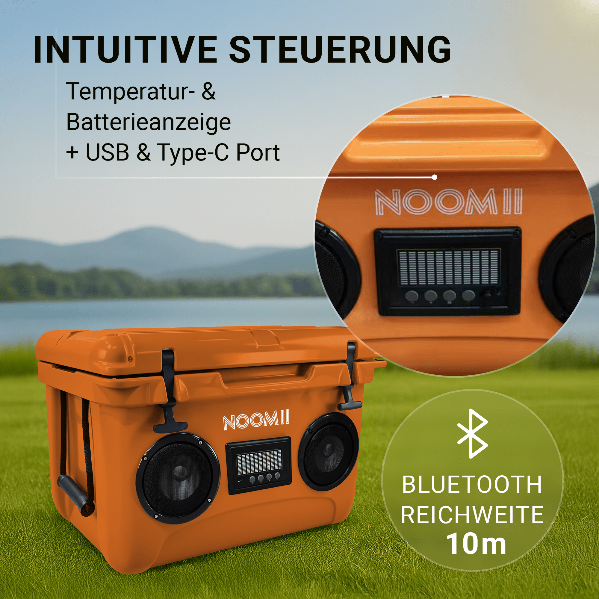 NooMii ColdBeats 35 – Kühlbox mit integriertem Bluetooth - Lautsprecher | 35L Volumen - Kühlbox NooMii - NooMii