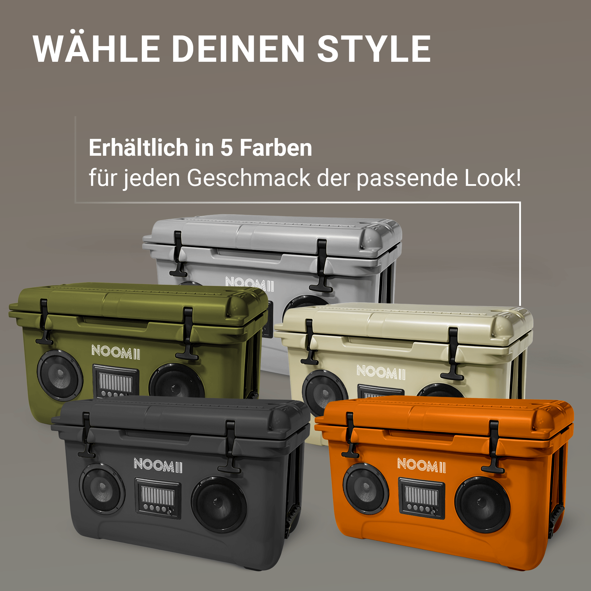 NooMii ColdBeats 45 – Kühlbox mit integriertem Bluetooth - Lautsprecher | 45L Volumen - Kühlbox NooMii - NooMii
