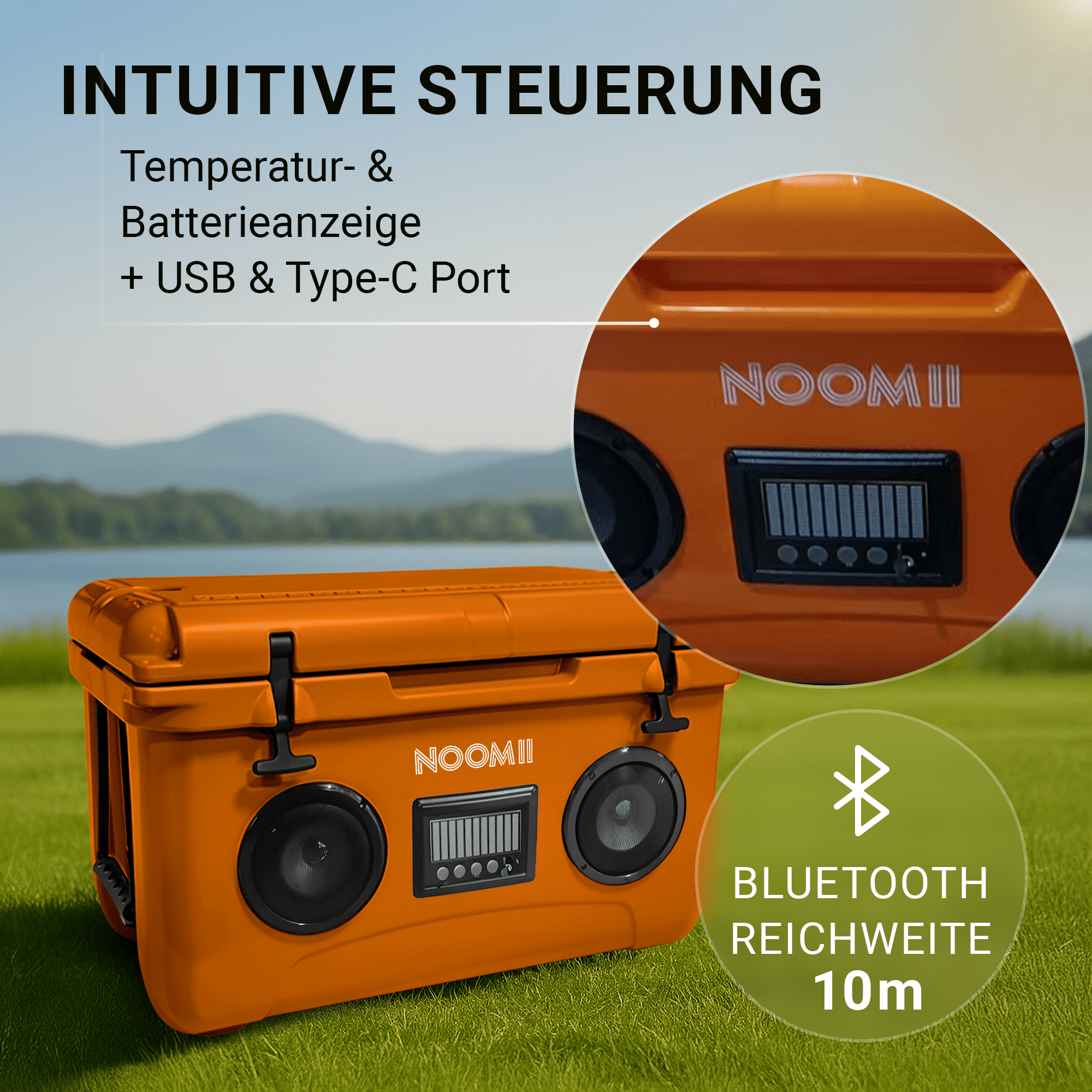 NooMii ColdBeats 45 – Kühlbox mit integriertem Bluetooth - Lautsprecher | 45L Volumen - Kühlbox NooMii - NooMii
