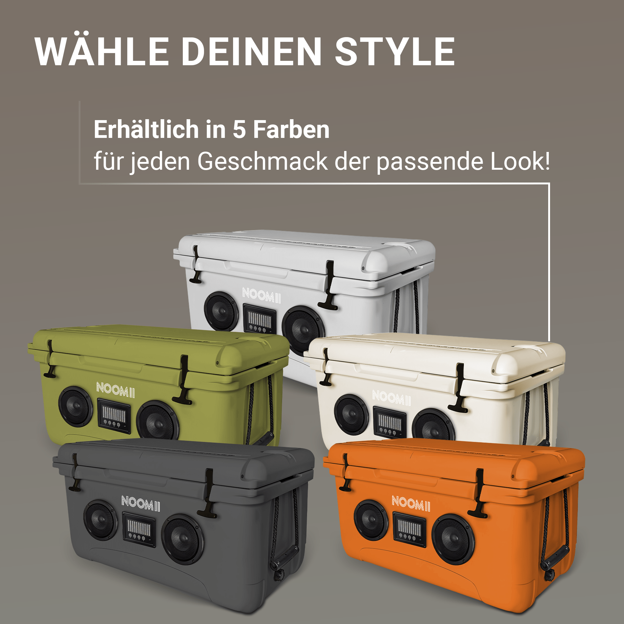 NooMii ColdBeats 65 – Kühlbox mit integriertem Bluetooth - Lautsprecher | 65L Volumen - Kühlbox NooMii - NooMii