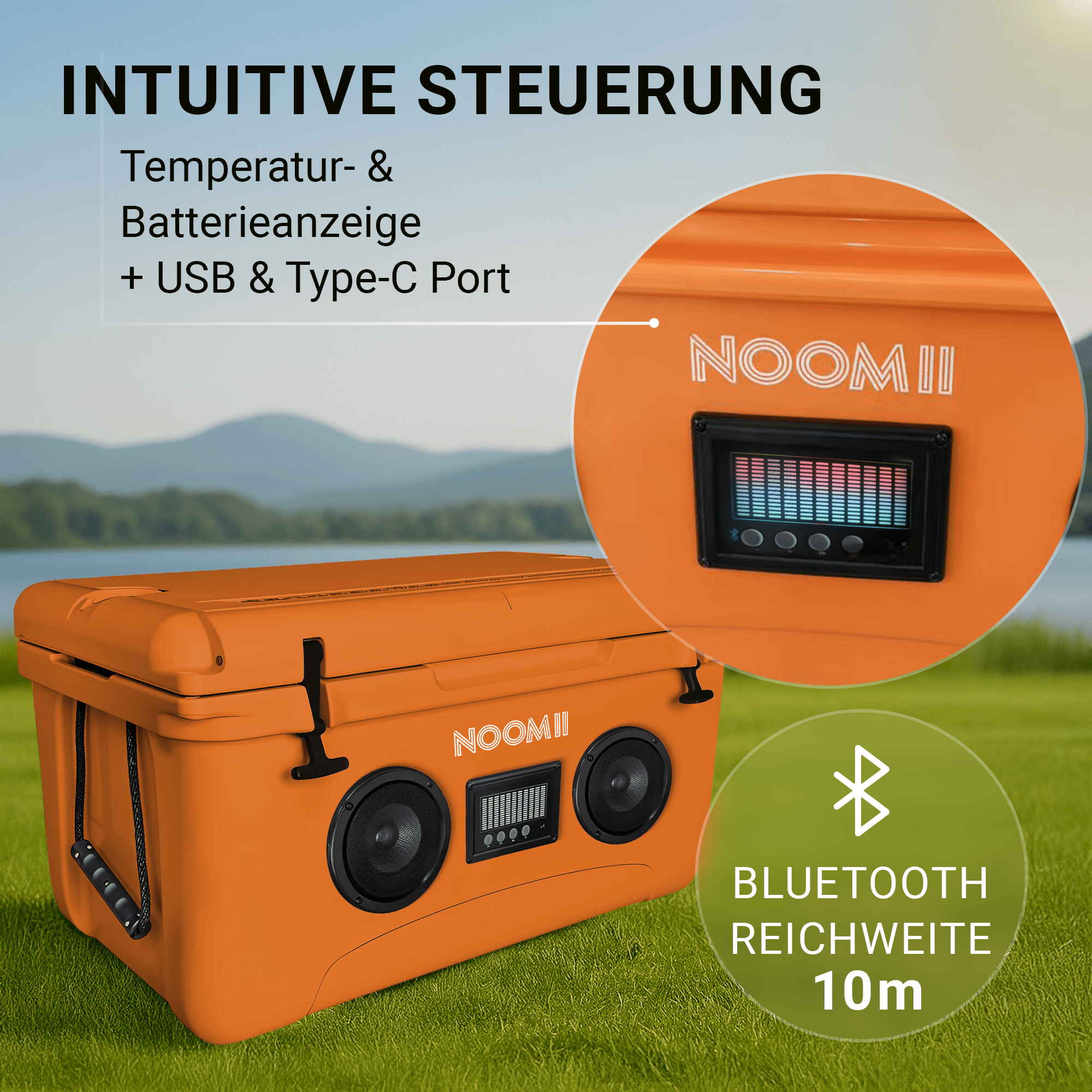 NooMii ColdBeats 65 – Kühlbox mit integriertem Bluetooth - Lautsprecher | 65L Volumen - Kühlbox NooMii - NooMii