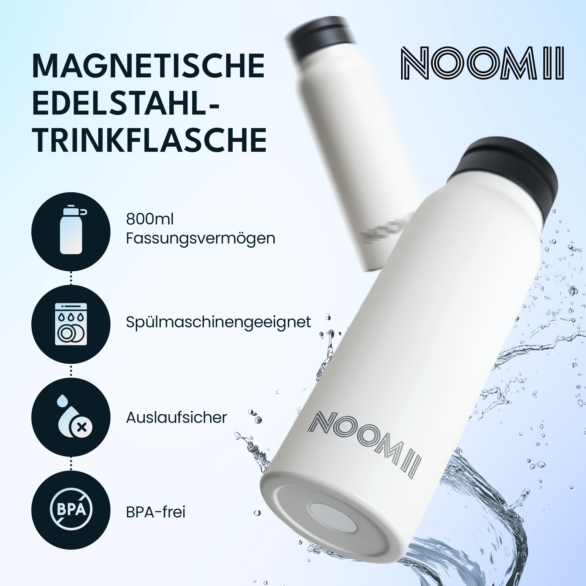 NooMii Edelstahl - Trinkflasche | Magsafe - Trinkflasche NooMii - NooMii