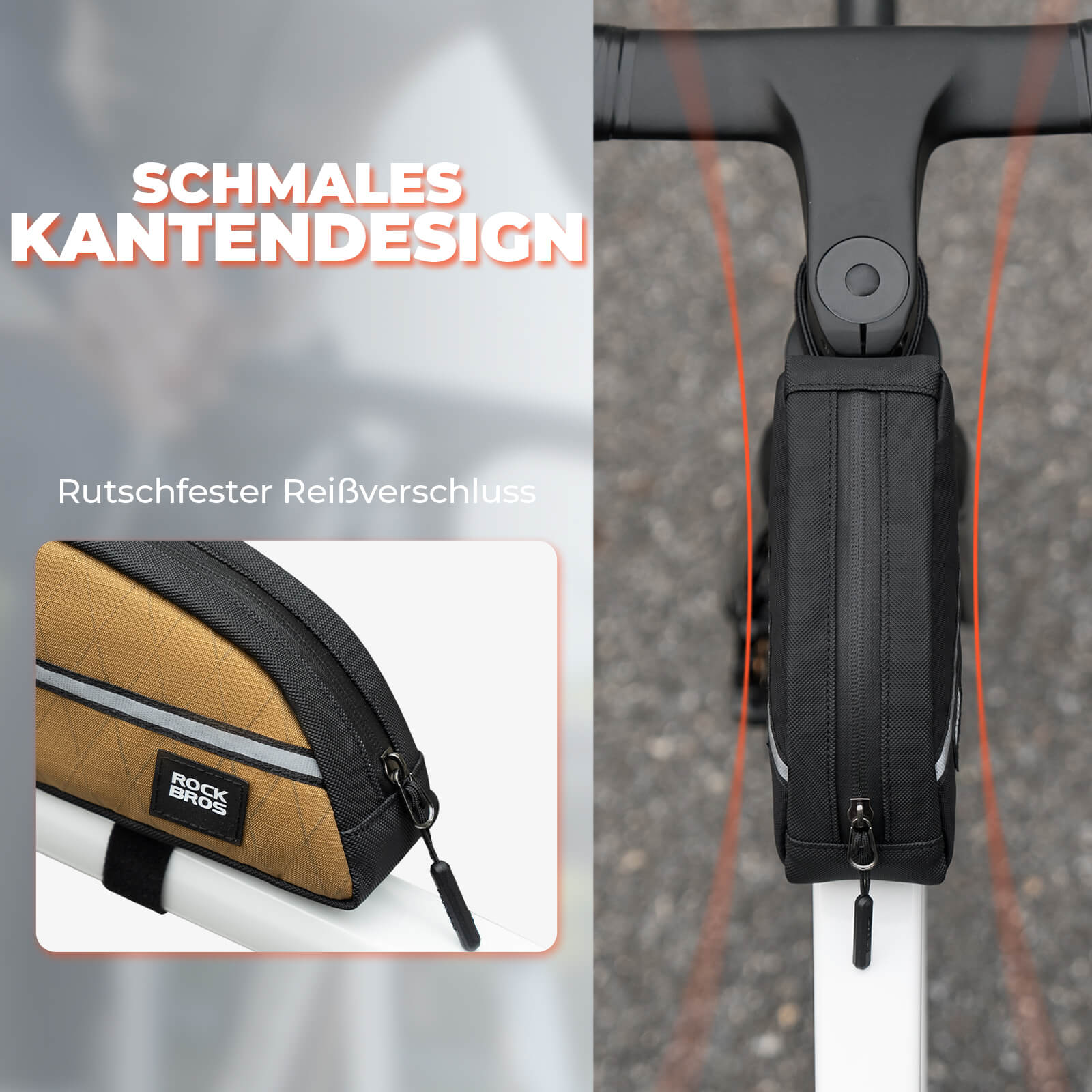 Oberrohrtasche 0,8L Leicht für Klapprad Falträder - Fahrradtaschen ROCKBROS - EU - NooMii