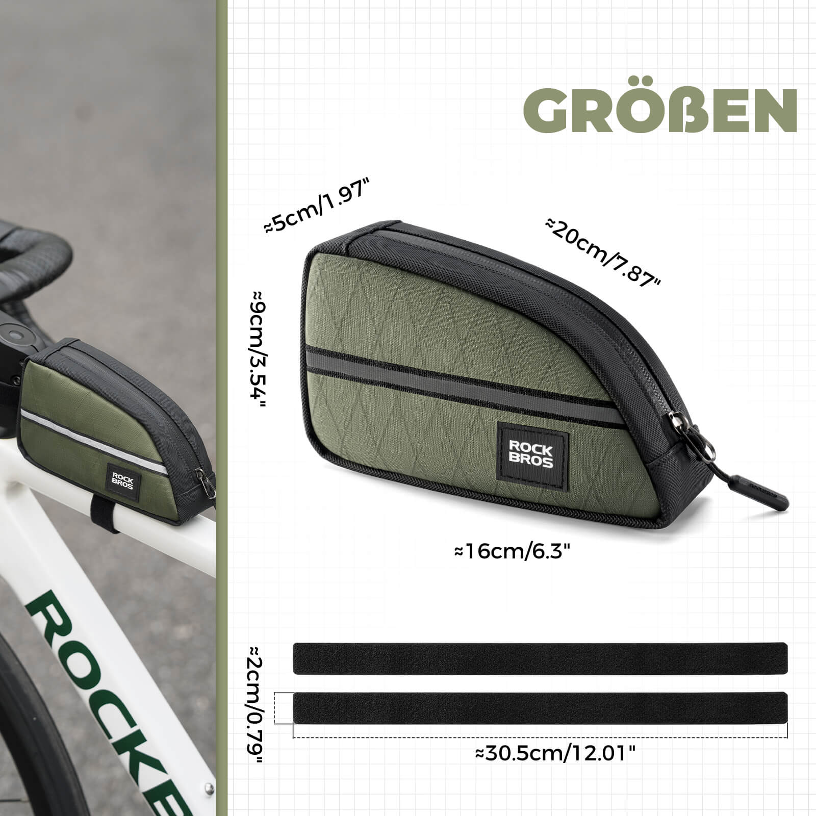 Oberrohrtasche 0,8L Leicht für Klapprad Falträder - Fahrradtaschen ROCKBROS - EU - NooMii