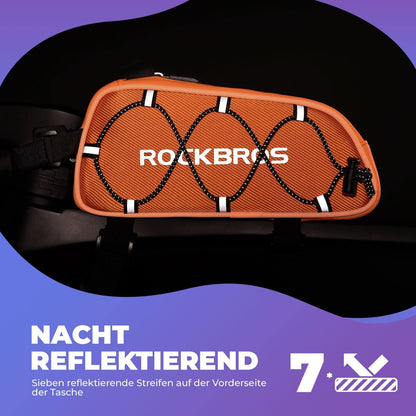 Oberrohrtasche 1 L Vollständig Reflektierend Weiß/Orange - Fahrradtaschen ROCKBROS - EU - NooMii