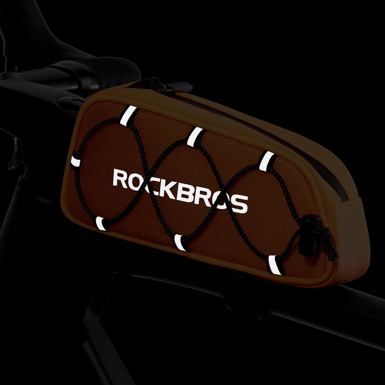 Oberrohrtasche 1 L Vollständig Reflektierend Weiß/Orange - Fahrradtaschen ROCKBROS - EU - NooMii