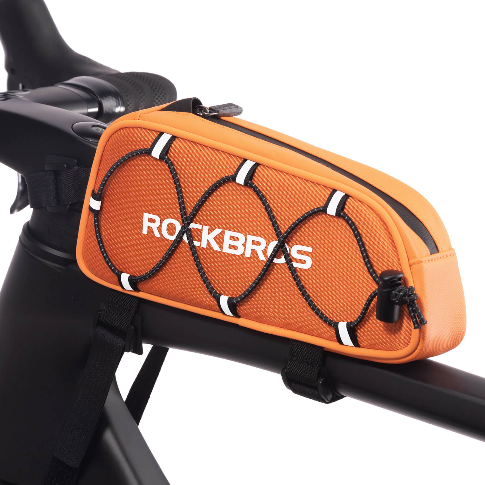 Oberrohrtasche 1 L Vollständig Reflektierend Weiß/Orange - Fahrradtaschen ROCKBROS - EU - NooMii
