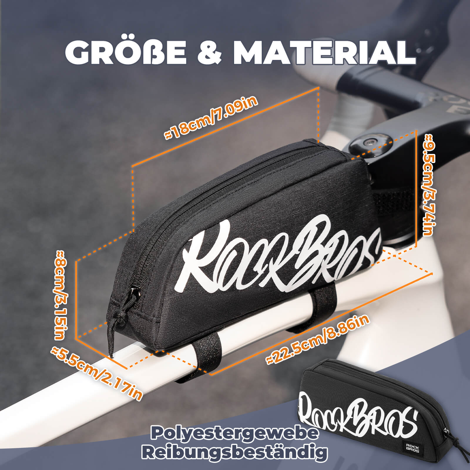 Oberrohrtasche Rahmentasche 0,8L - SketchRide Series - Fahrradtaschen ROCKBROS - EU - NooMii