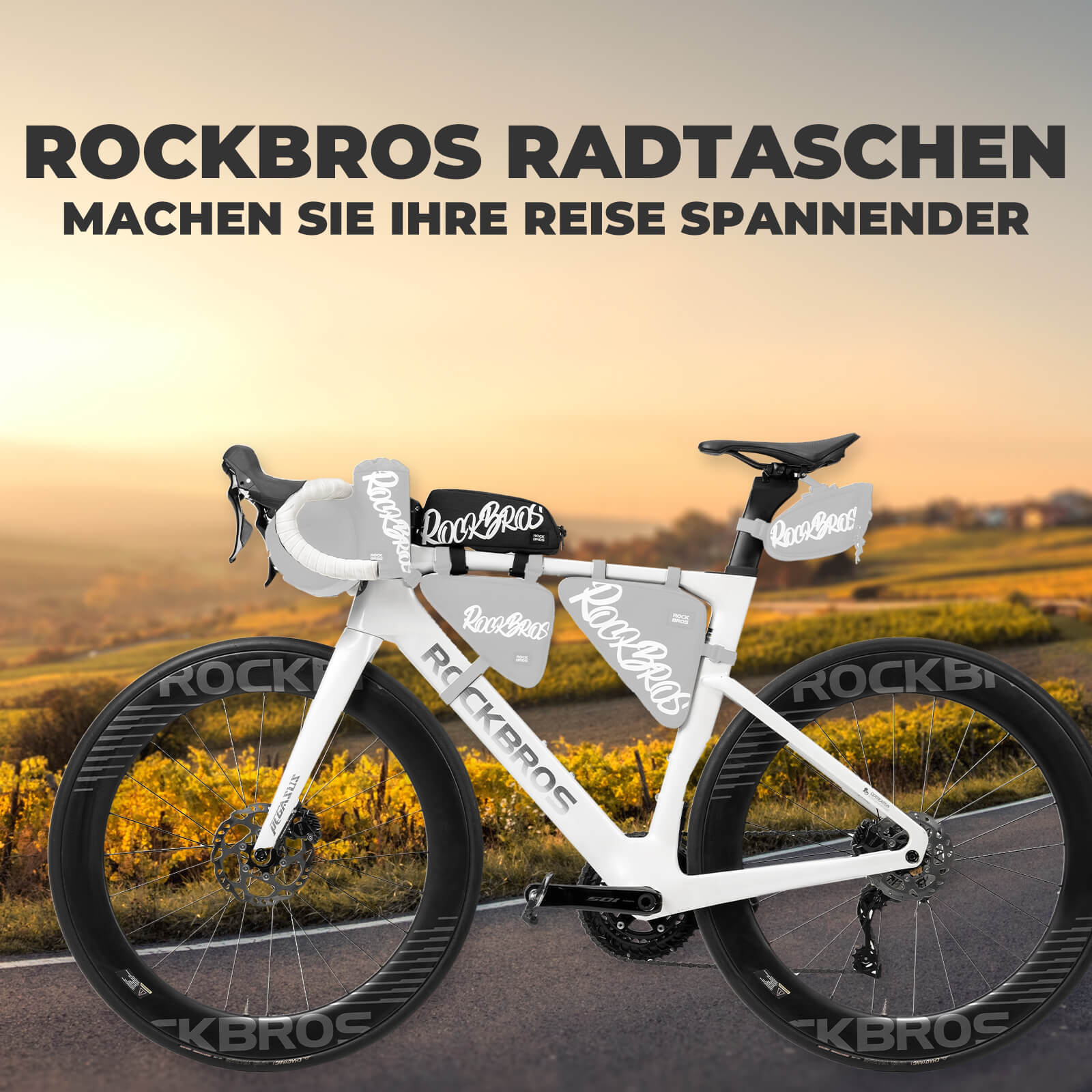 Oberrohrtasche Rahmentasche 0,8L - SketchRide Series - Fahrradtaschen ROCKBROS - EU - NooMii