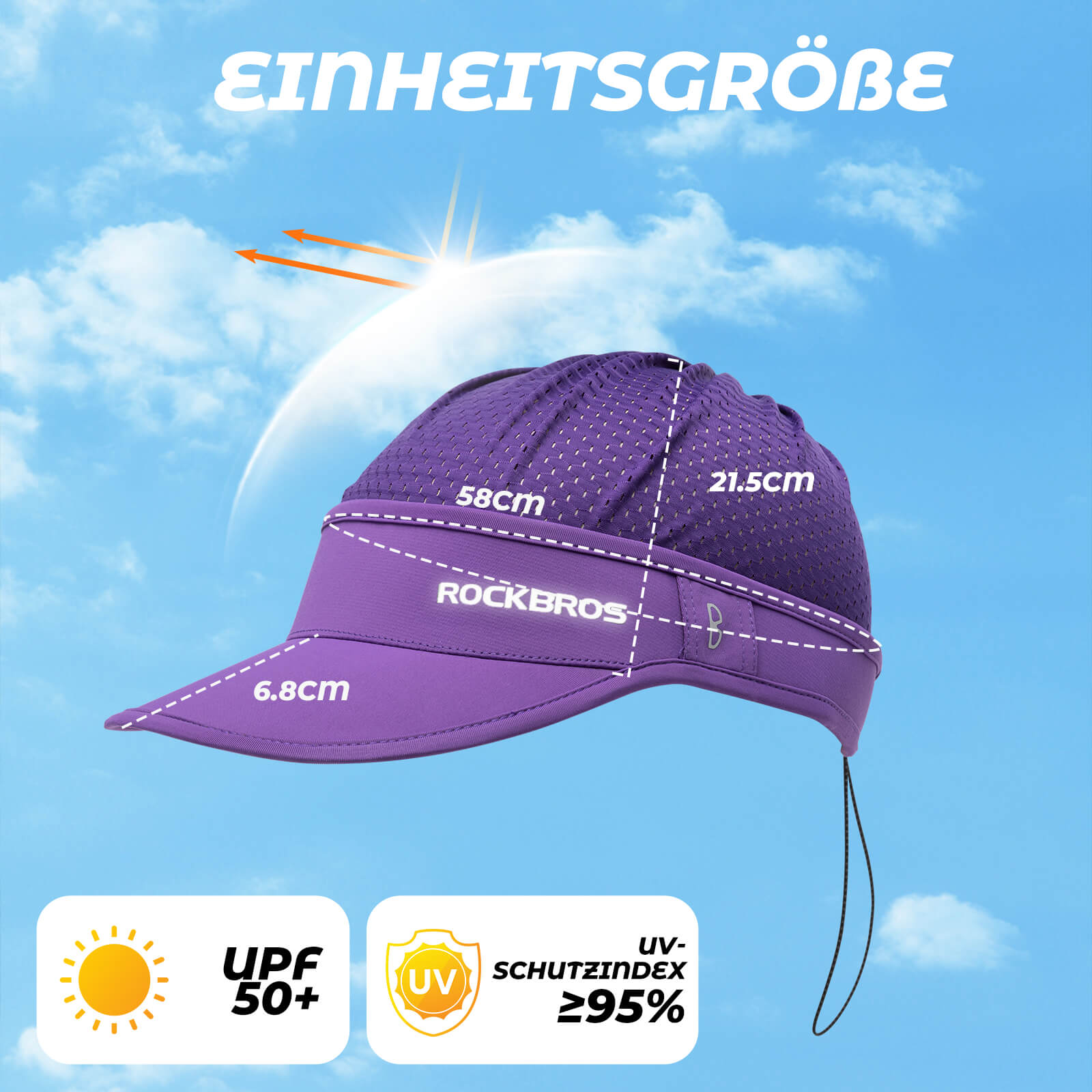 Pferdeschwanz Kappe UV - Schutz Sommer Unisex - Fahrrad Mütze ROCKBROS - EU - NooMii