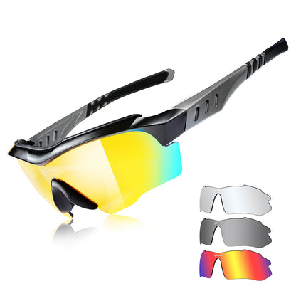 Polarisierte Fahrradbrille mit wechselbaren Gläsern UV - Schutz Unisex - Fahrradbrille ROCKBROS - EU - NooMii