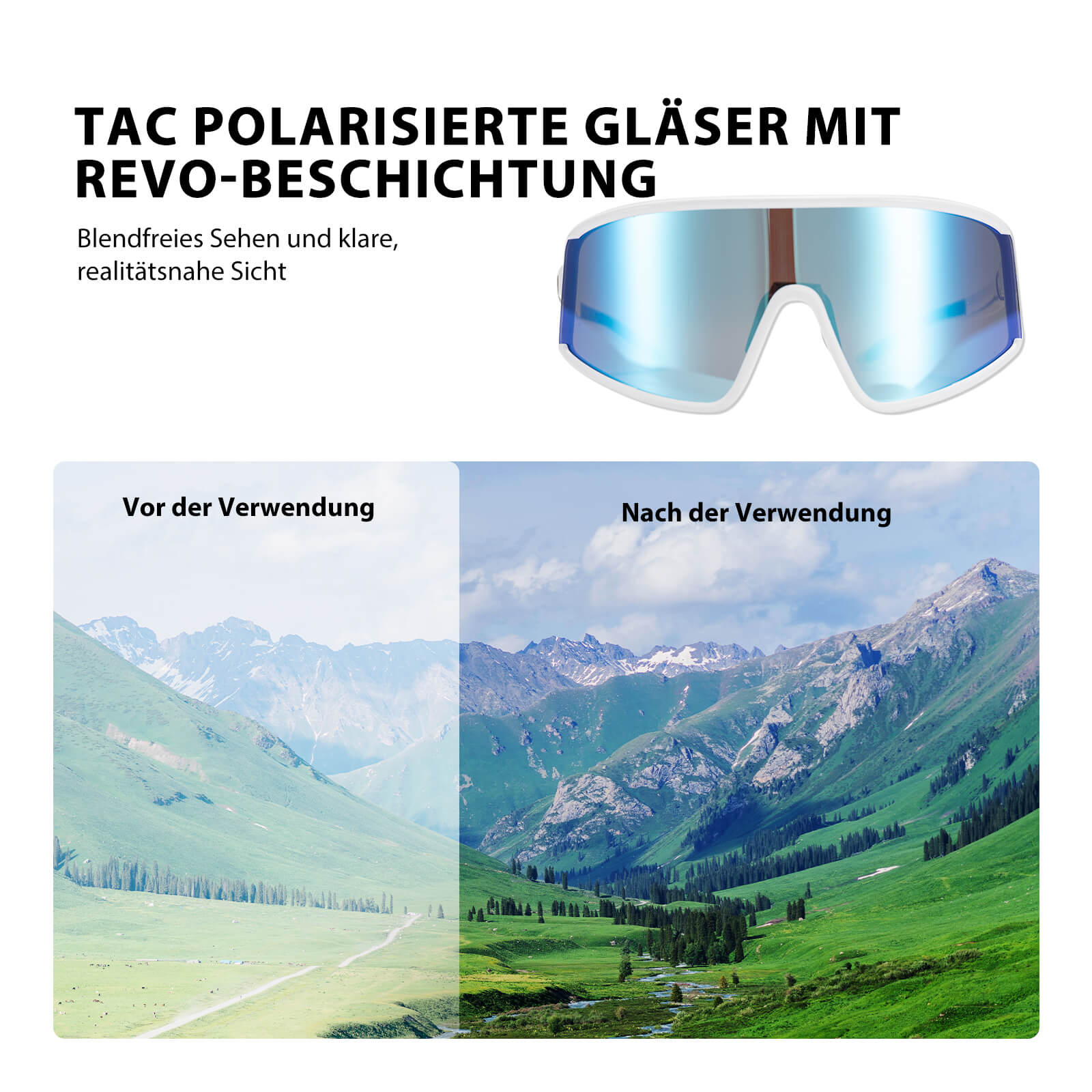 Polarisierte Fahrradbrille Ultraleicht UV400 Schutz 4 Farben - Fahrradbrille ROCKBROS - EU - NooMii