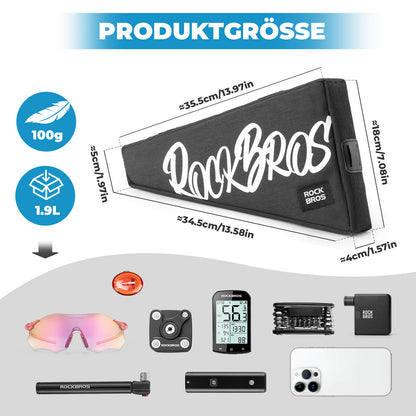 Rahmentasche mit Klettbandverschluss 1,9L - SketchRide Series - Fahrradtaschen ROCKBROS - EU - NooMii