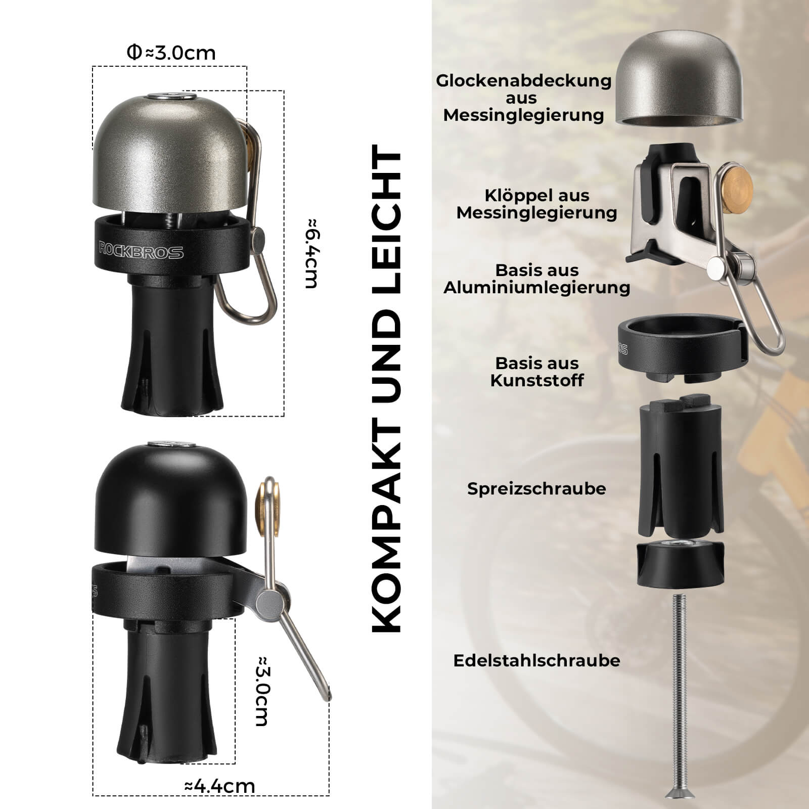 Rennrad Fahrradklinge für 22,2mm Dropbar Lenker - Fahrradklingel ROCKBROS - EU - NooMii