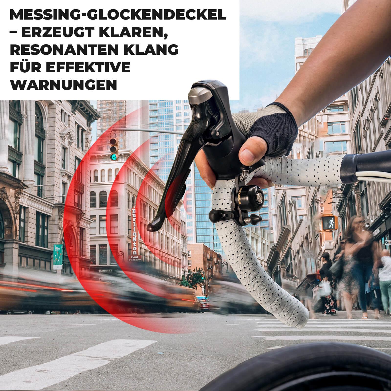 Rennrad MTB Fahrradklingel mit Doppel - Klopfer 180° drehbar - Fahrradklingel ROCKBROS - EU - NooMii