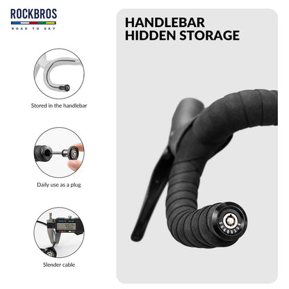 ROAD TO SKY Fahrrad Mini Kabelschloss mit Lenkerstecker Fahrradschloss - Fahrradschloss ROCKBROS - EU - NooMii