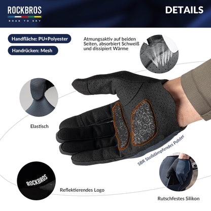 ROAD TO SKY Fahrradhandschuhe Atmungsaktiv mit Touchscreen Sommer/Frühling - Fahrradhandschuhe ROCKBROS - EU - NooMii