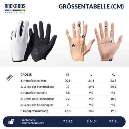ROAD TO SKY Fahrradhandschuhe Atmungsaktiv mit Touchscreen Sommer/Frühling - Fahrradhandschuhe ROCKBROS - EU - NooMii