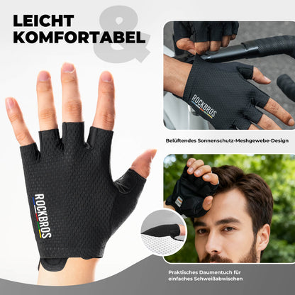 ROAD TO SKY Fahrradhandschuhe Halbfinger SBR Polsterung atmungsaktiv rutschfest - Fahrradhandschuhe ROCKBROS - EU - NooMii