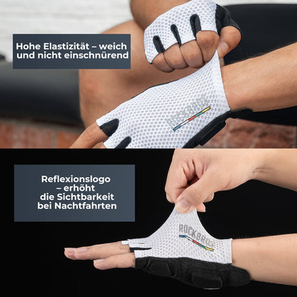 ROAD TO SKY Fahrradhandschuhe Halbfinger SBR Polsterung atmungsaktiv rutschfest - Fahrradhandschuhe ROCKBROS - EU - NooMii