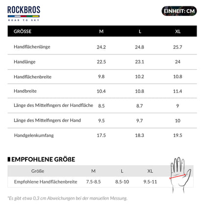 ROAD TO SKY Fahrradhandschuhe mit Touchscreen Atmungsaktiv Herren/Damen - Fahrradhandschuhe ROCKBROS - EU - NooMii