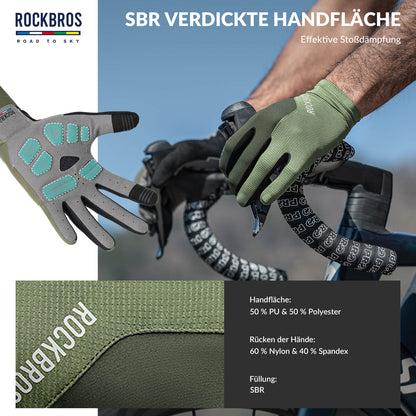 ROAD TO SKY Fahrradhandschuhe mit Touchscreen Atmungsaktiv Herren/Damen - Fahrradhandschuhe ROCKBROS - EU - NooMii
