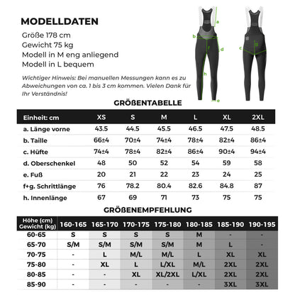ROAD TO SKY Herren Fahrrad Trägerhose Lang Gepolstert - Fahrradhose ROCKBROS - EU - NooMii