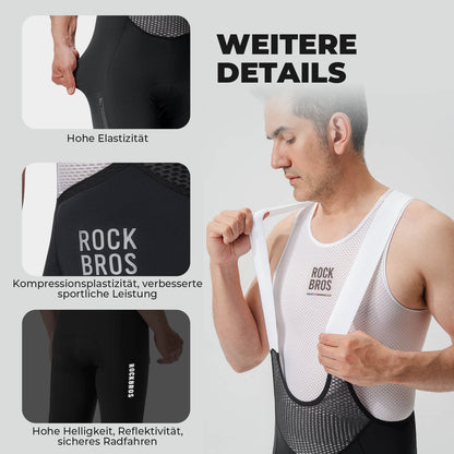 ROAD TO SKY Herren Fahrrad Trägerhose Lang Gepolstert - Fahrradhose ROCKBROS - EU - NooMii