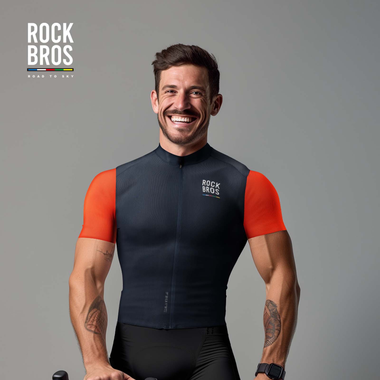 ROAD TO SKY Herren Kurzarm - Radtrikot Fahrrad Jersey für MTB & Rennrad - Fahrradtrikot ROCKBROS - EU - NooMii