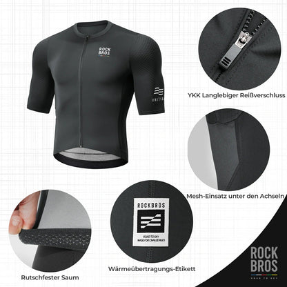 ROAD TO SKY Herren Radtrikot Kurzarm mit Taschen - Fahrradtrikot ROCKBROS - EU - NooMii