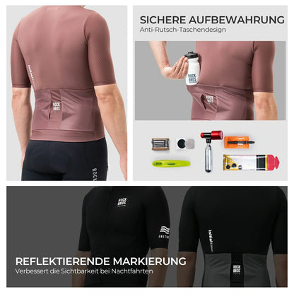 ROAD TO SKY Herren Radtrikot Kurzarm mit Taschen - Fahrradtrikot ROCKBROS - EU - NooMii