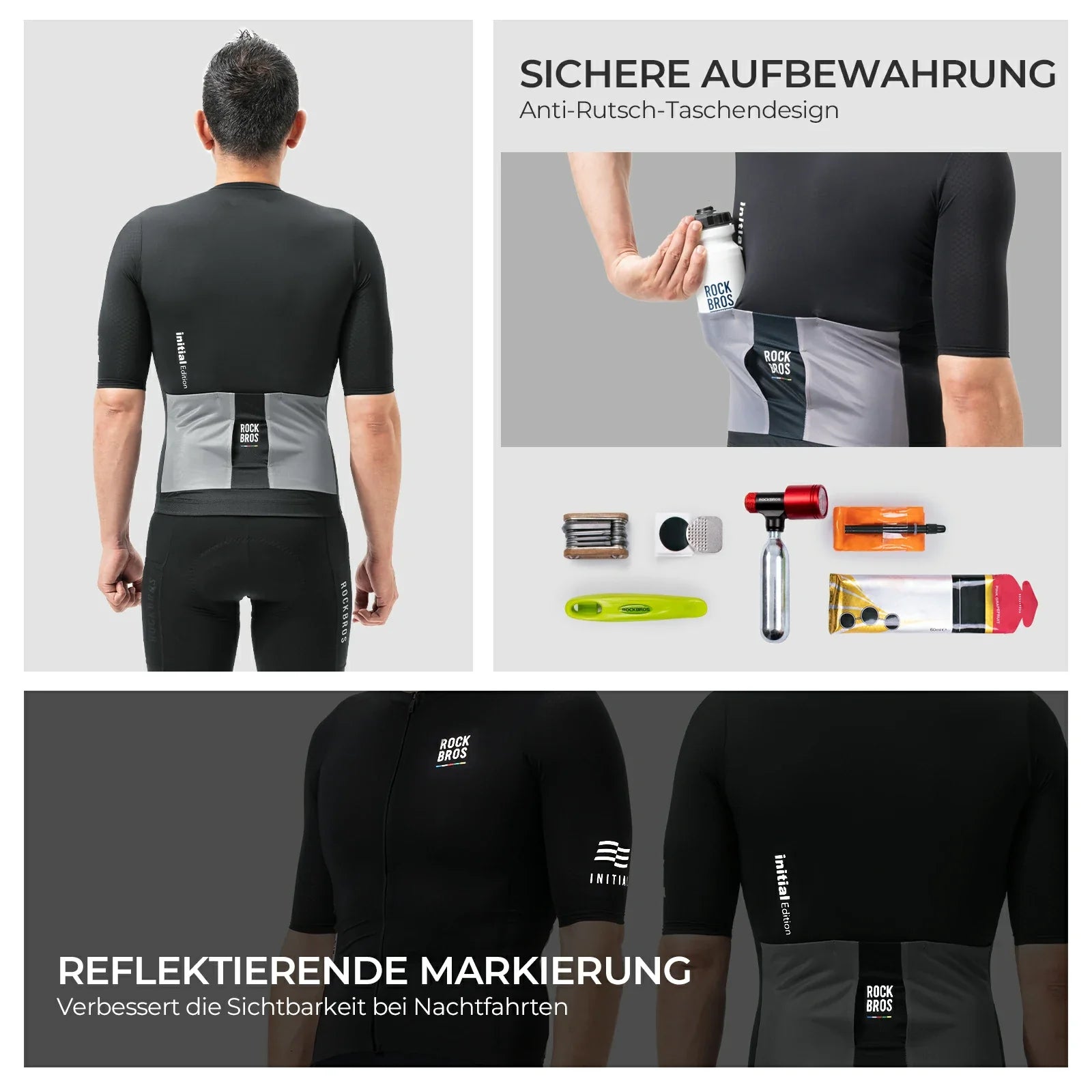 ROAD TO SKY Herren Radtrikot Kurzarm mit Taschen - Fahrradtrikot ROCKBROS - EU - NooMii