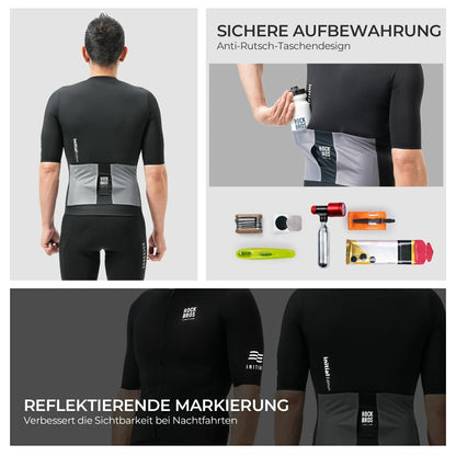 ROAD TO SKY Herren Radtrikot Kurzarm mit Taschen - Fahrradtrikot ROCKBROS - EU - NooMii
