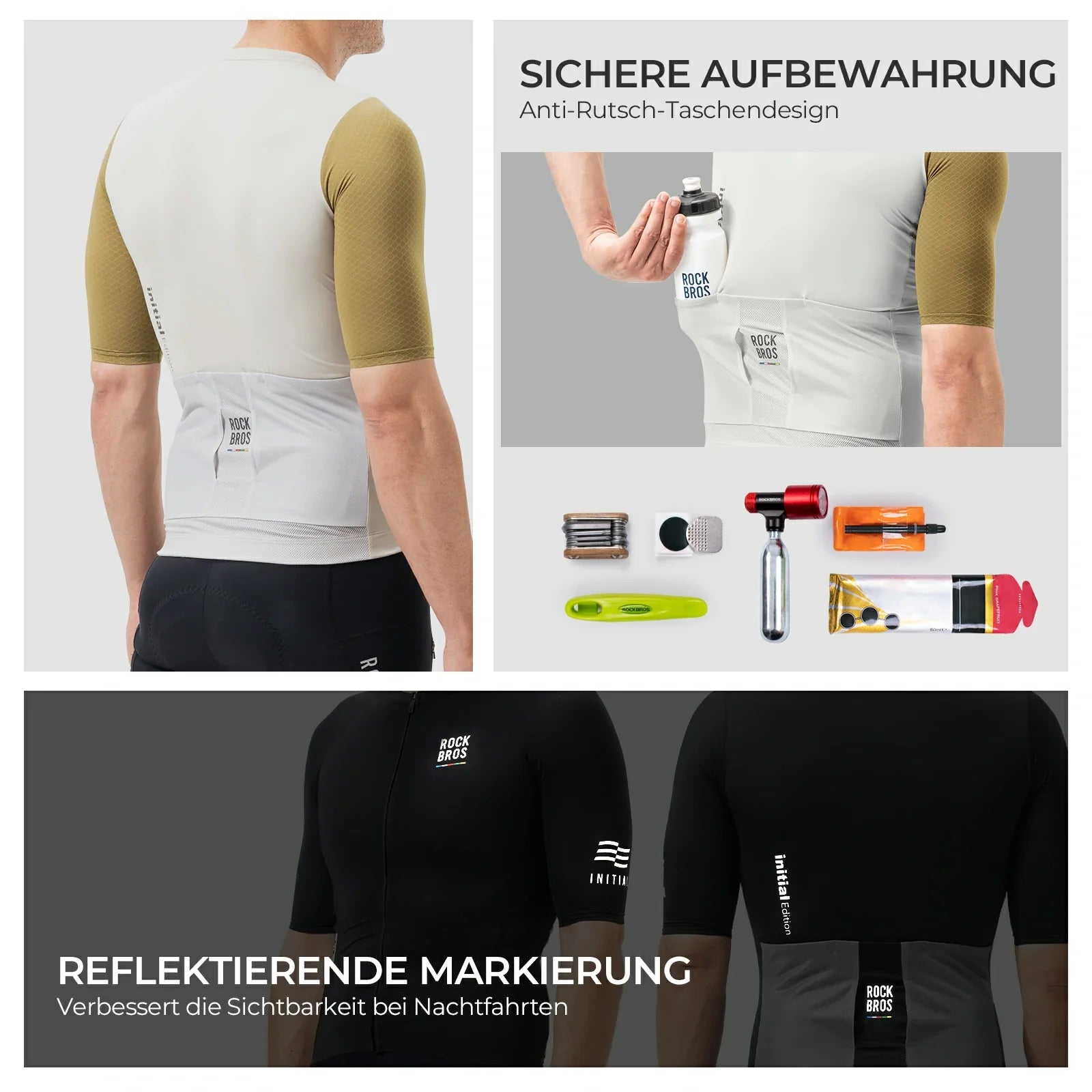 ROAD TO SKY Herren Radtrikot Kurzarm mit Taschen - Fahrradtrikot ROCKBROS - EU - NooMii