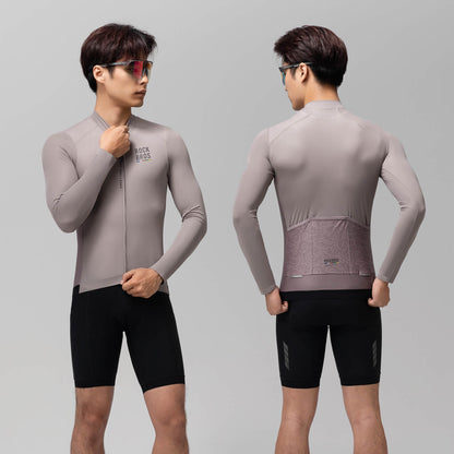 ROAD TO SKY Langarm - Radtrikot Herren Jersey Erdgrau/Braun - Fahrradtrikot ROCKBROS - EU - NooMii