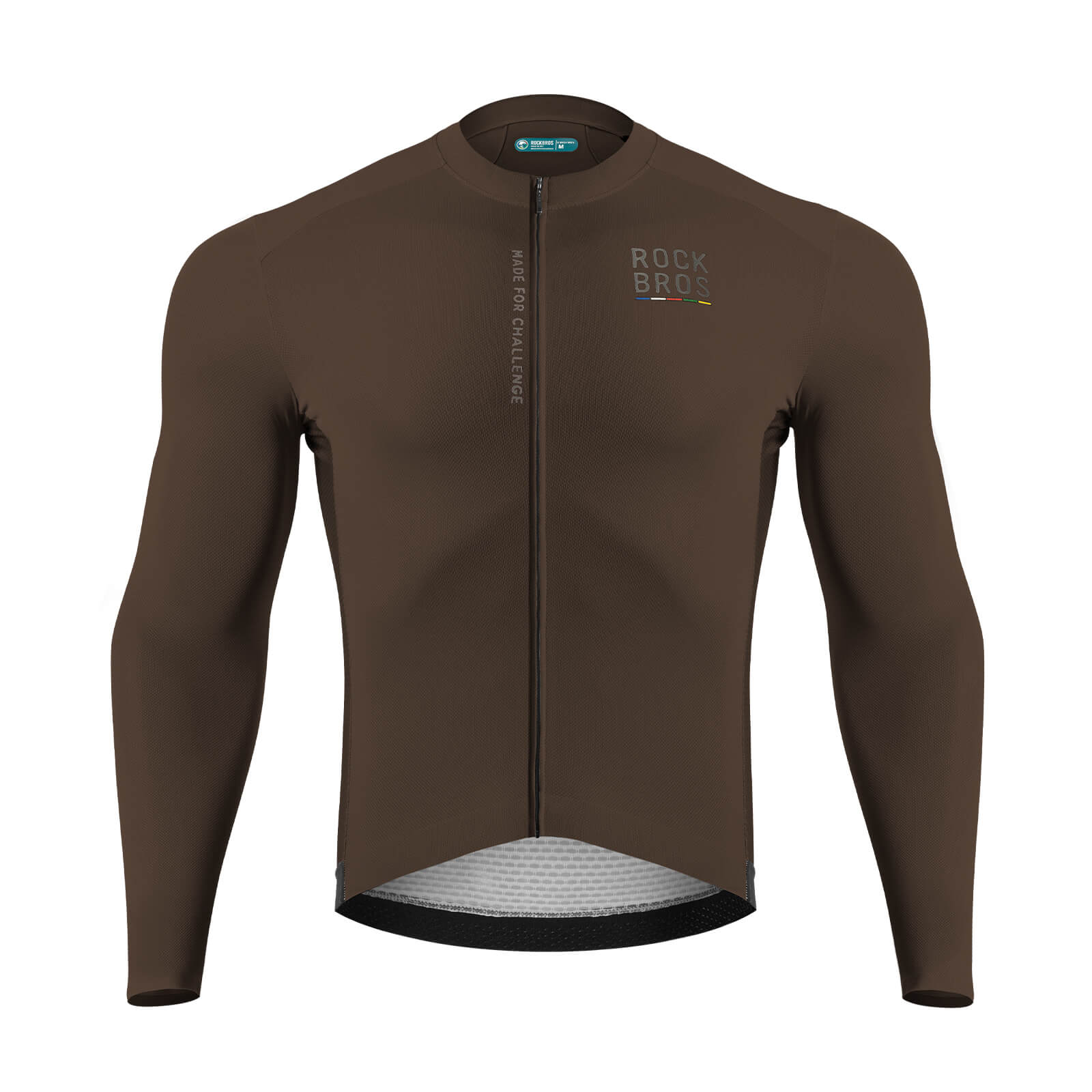 ROAD TO SKY Langarm - Radtrikot Herren Jersey Erdgrau/Braun - Fahrradtrikot ROCKBROS - EU - NooMii